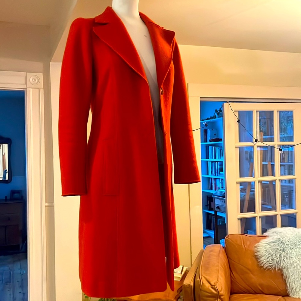 Exquisite Marc Cain coat. XS tomato red colour. Excellent condition